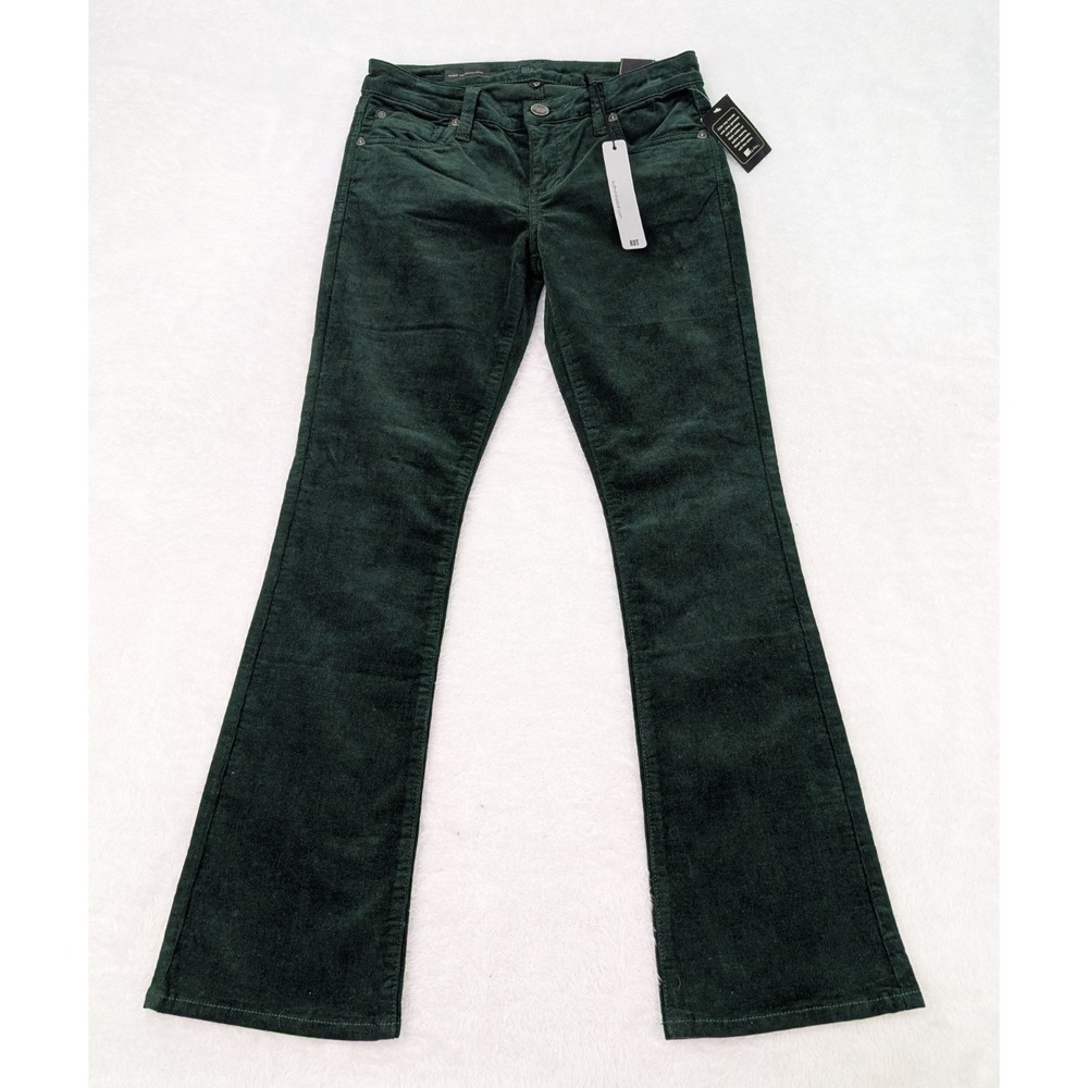 Kut From The Kloth Karen Baby Bootcut‎ Petite Womens Pants Size 2 Green Corduroy